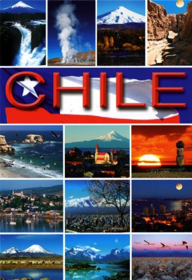 Chile mosaic postcard